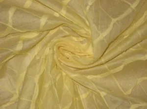 100 % Cotton organdy fabric yellow colour with chocolate pintucks 44"  wide [1558]