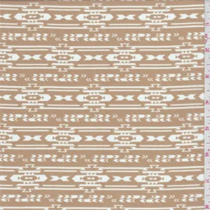3 YD PC-Golden Brown Aztec Stripe Hi-Multi Chiffon Fabric