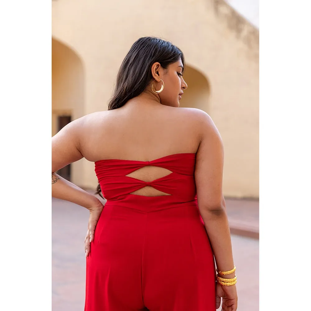 AlterEGO Sadie- Showdown Jumpsuit-Black, Red, And Hot Pink