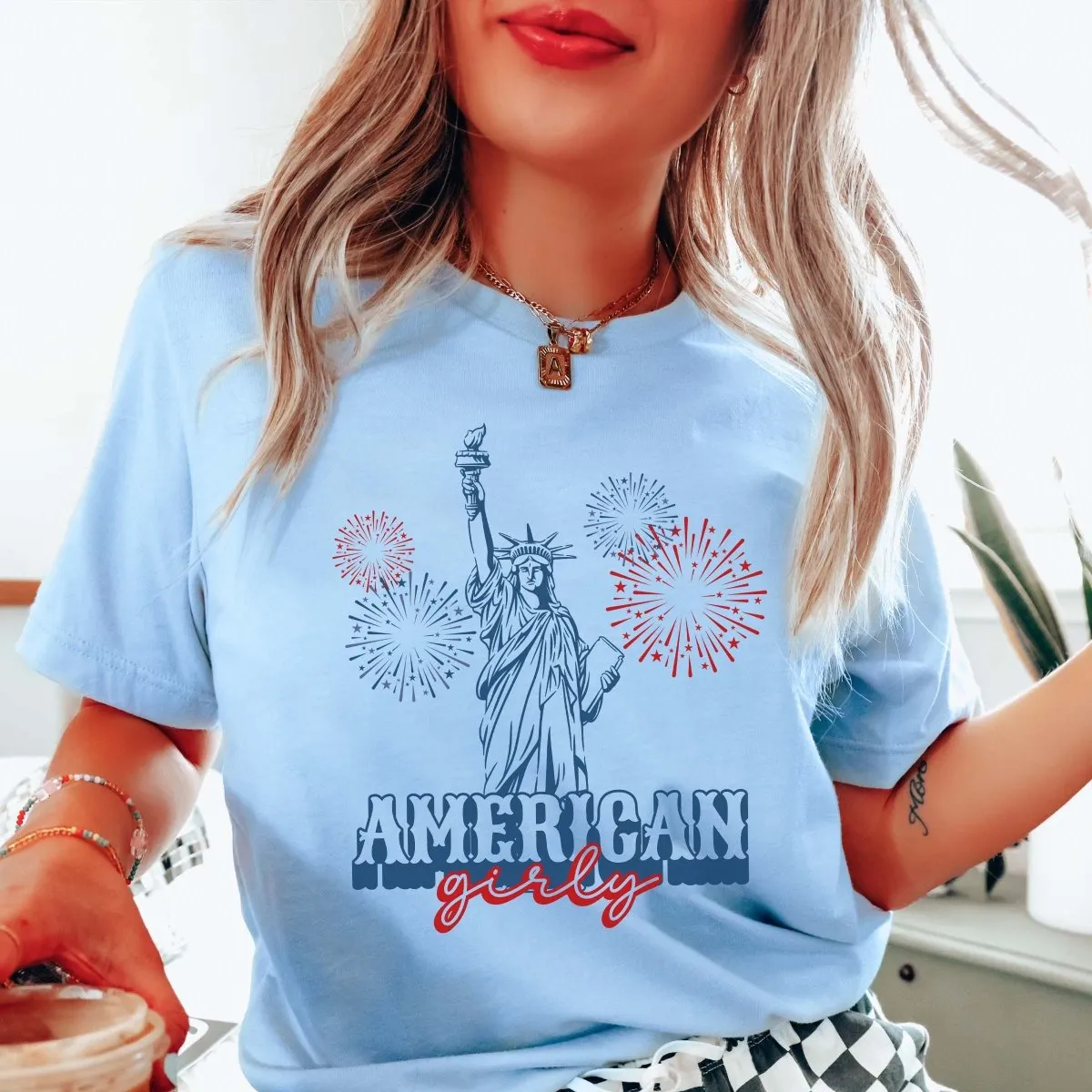 American Girly Statue of Liberty Tee