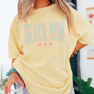 Beach Bum Palm Tree Comfort Color Graphic Tee