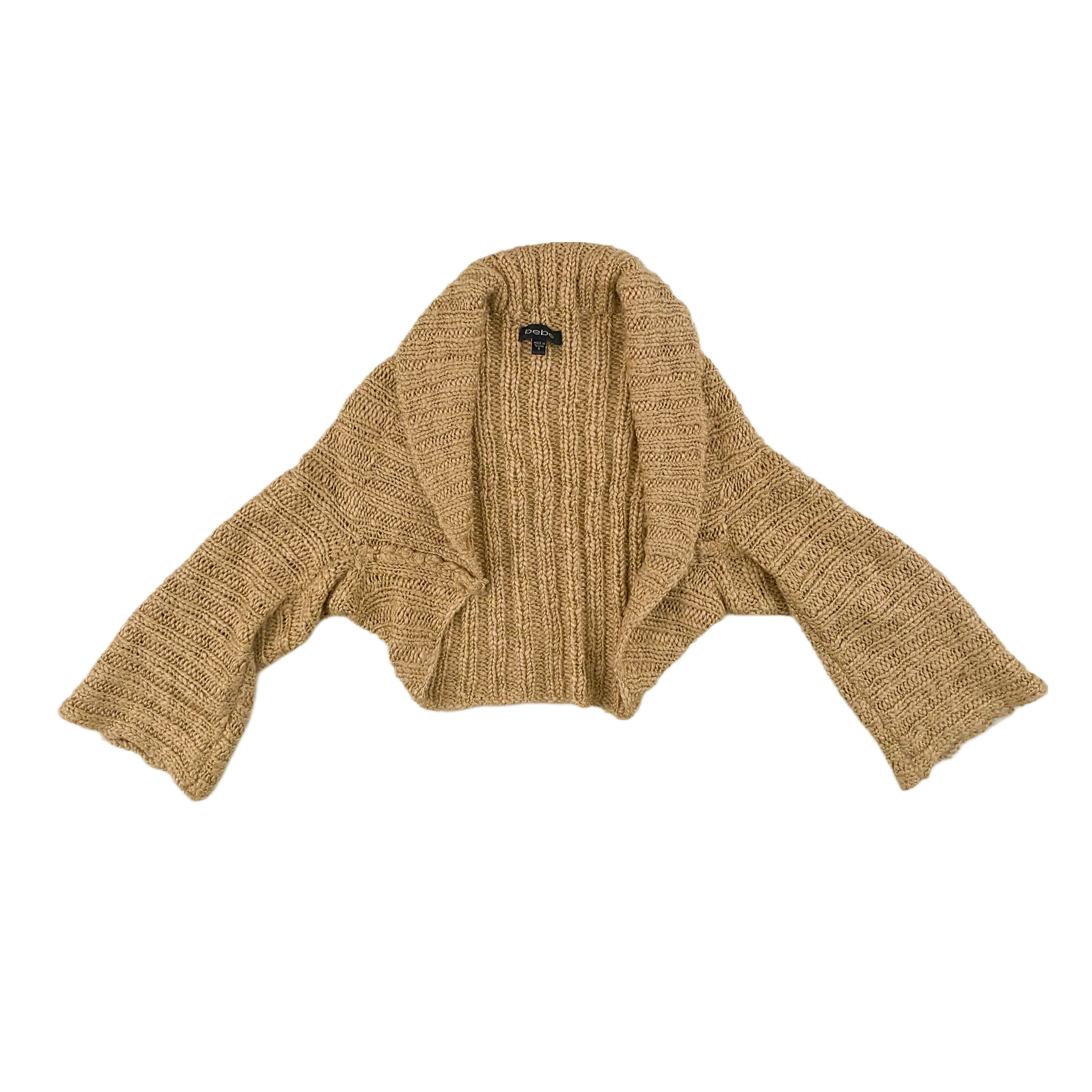 Bebe Gold Knit Shrug (S)