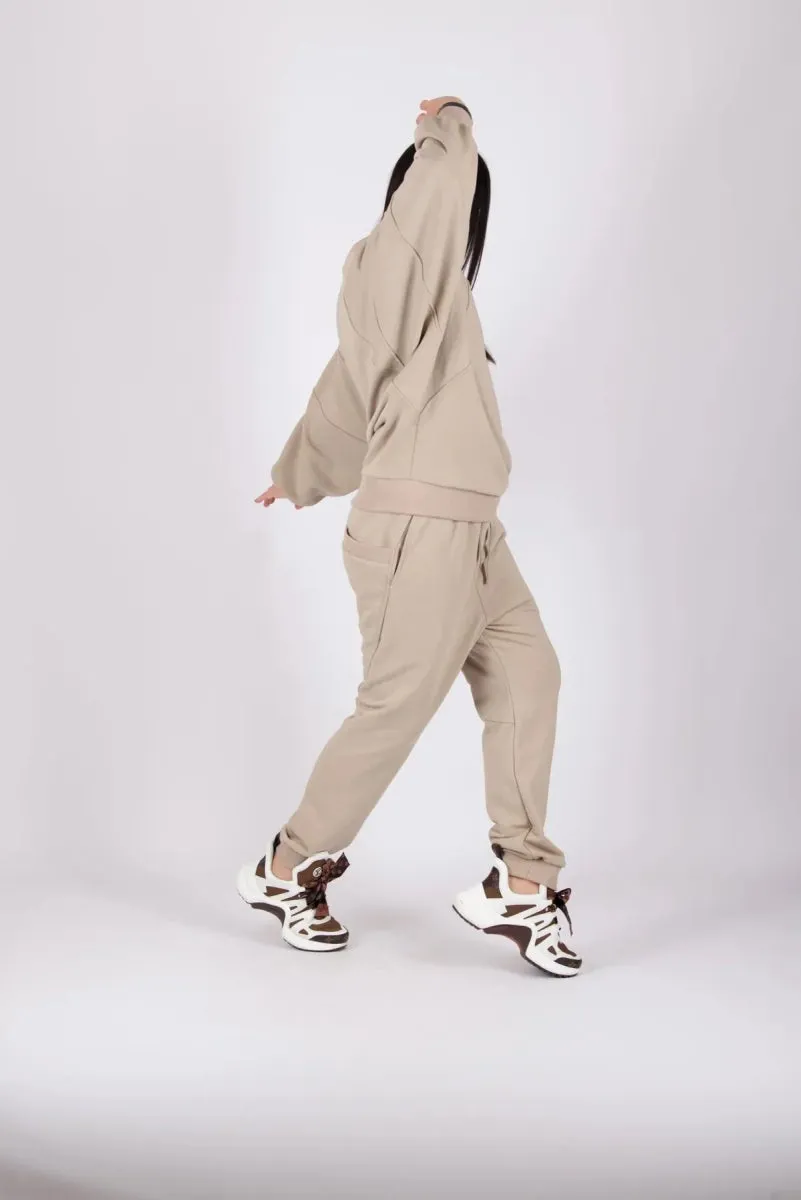 BEIGE WIDE TRACKSUIT AMALIA