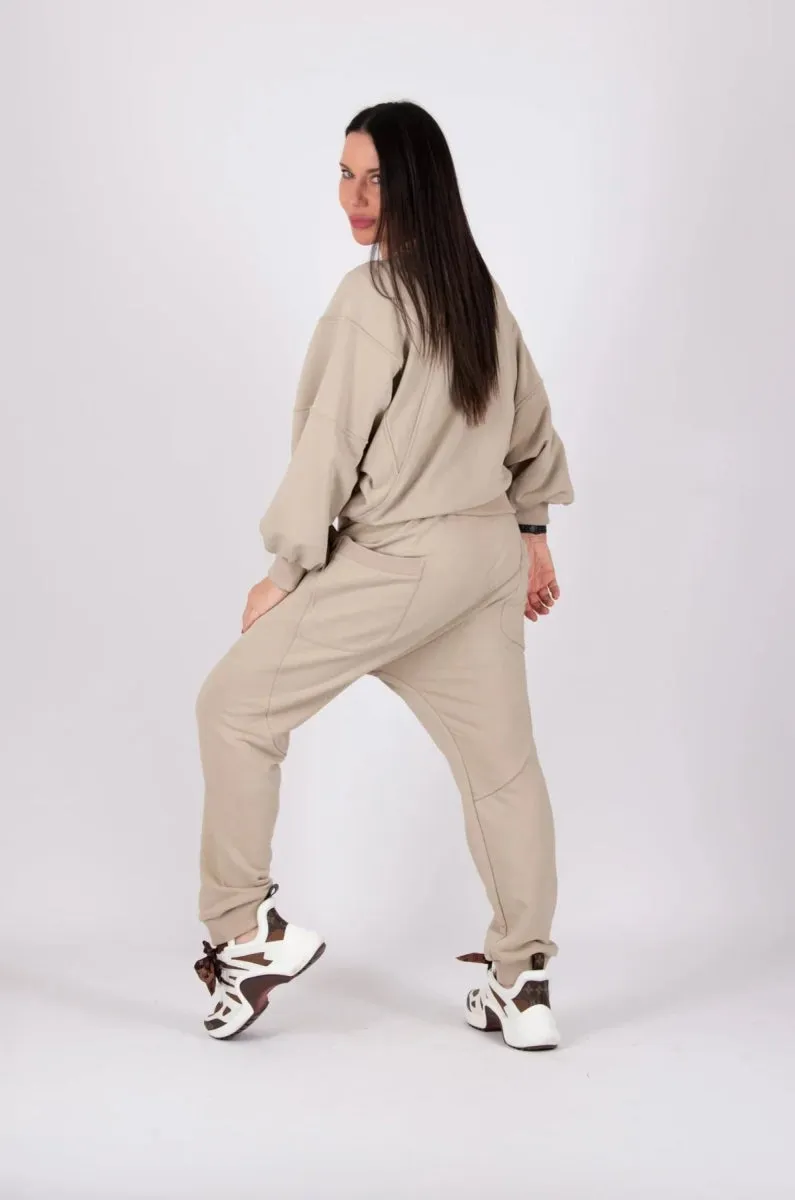 BEIGE WIDE TRACKSUIT AMALIA