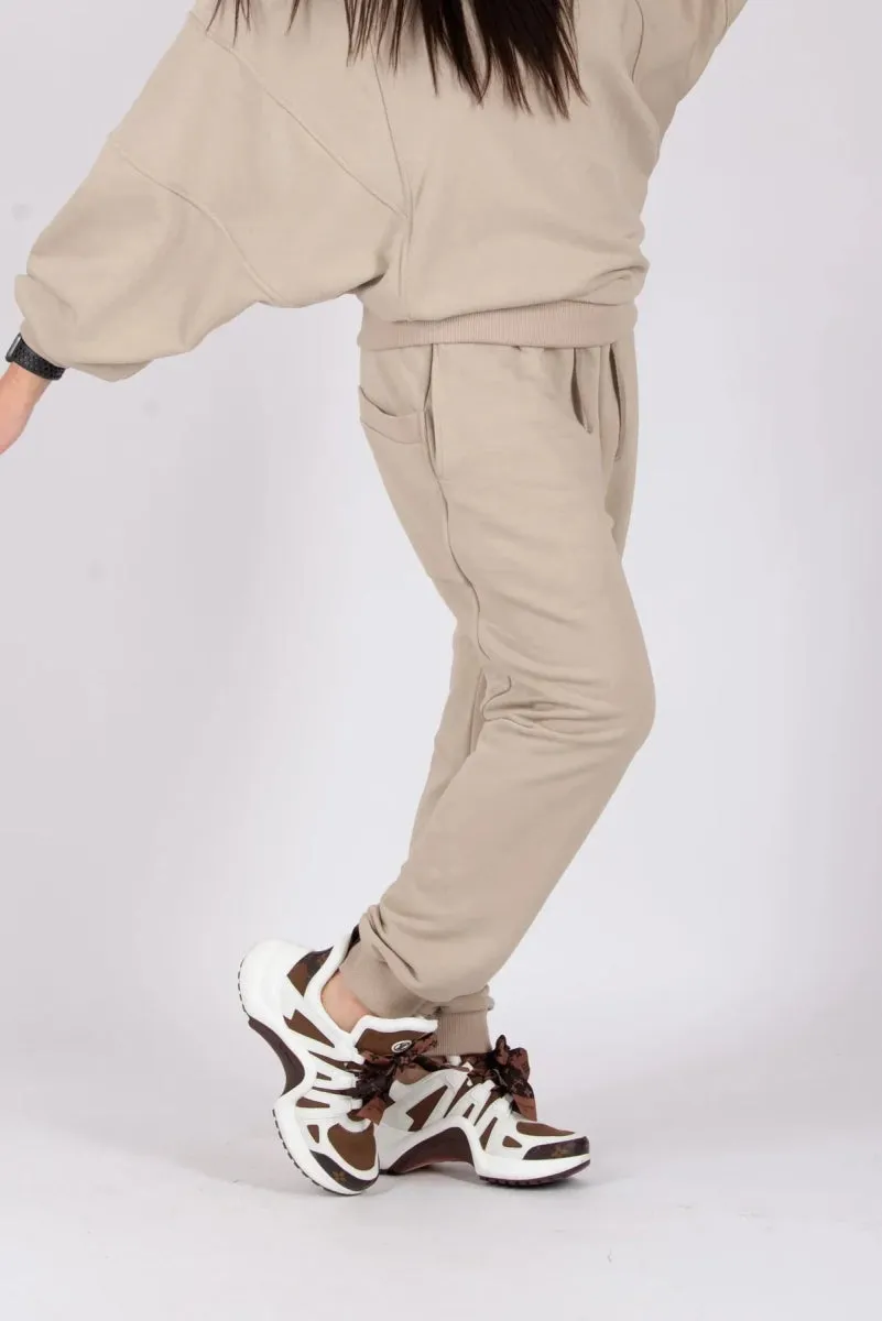 BEIGE WIDE TRACKSUIT AMALIA