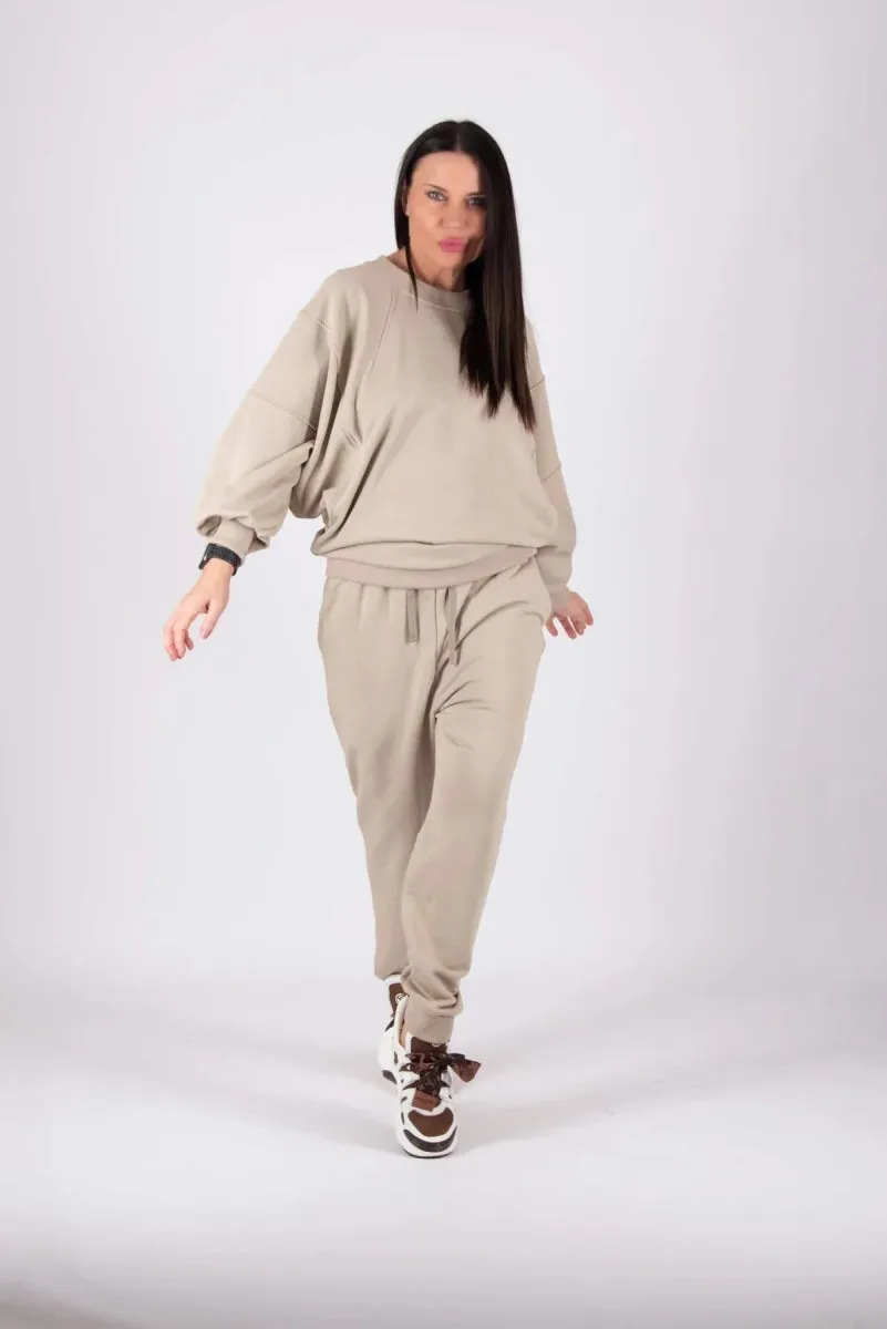 BEIGE WIDE TRACKSUIT AMALIA