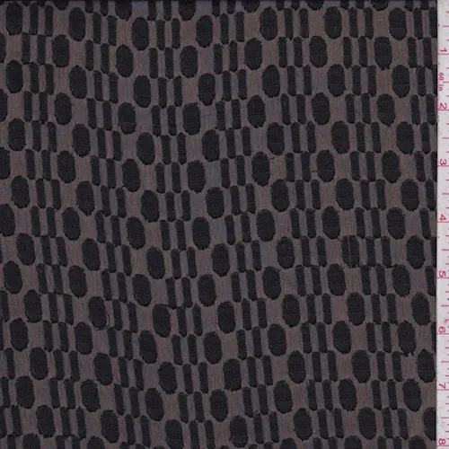 Black Oval/Dash Jacquard Chiffon Fabric