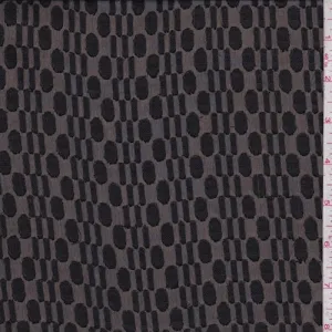 Black Oval/Dash Jacquard Chiffon Fabric