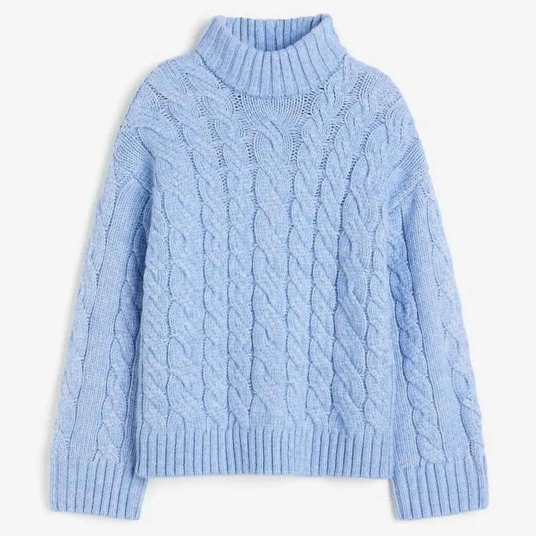 Blue Thread Knitted Women Lazy Pullover Solid Knit O Neck Full Sleeve Pullovers Female 2024 Autumn Winter Commute Sweater