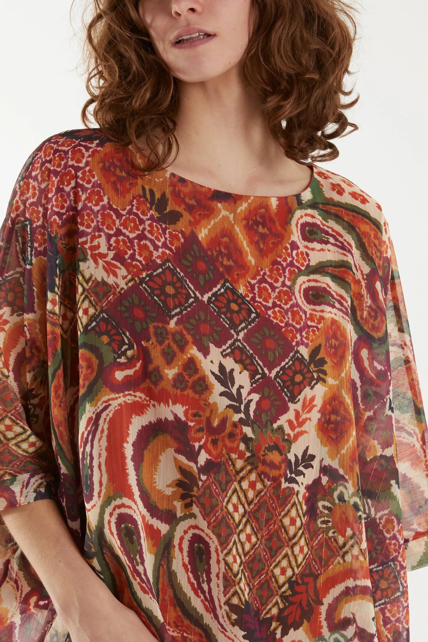 Bold Print Kimono Top