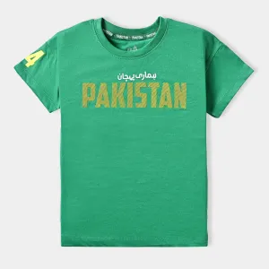Boys Poly Cotton Jersey T-Shirt H/S Humari Pehchaan-Fern Green