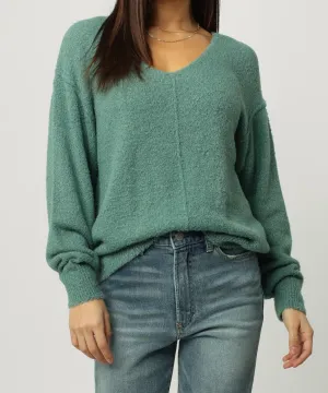 CALLEEN V-NECK LONG SLEEVE SWEATER EMERALD STONE
