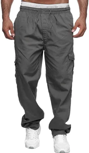 Cargo Pants for Men Relaxed Fit Gym Pants Men Joggers Sweatpants Slim Fit Workout Cotton Pants with Elastic Waistband