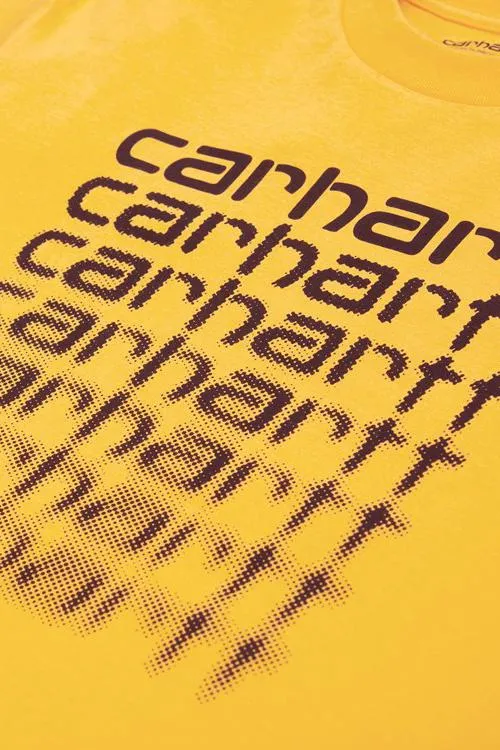 CARHARTT WIP FADING SCRIPT TEE - SUNFLOWER/BLACK