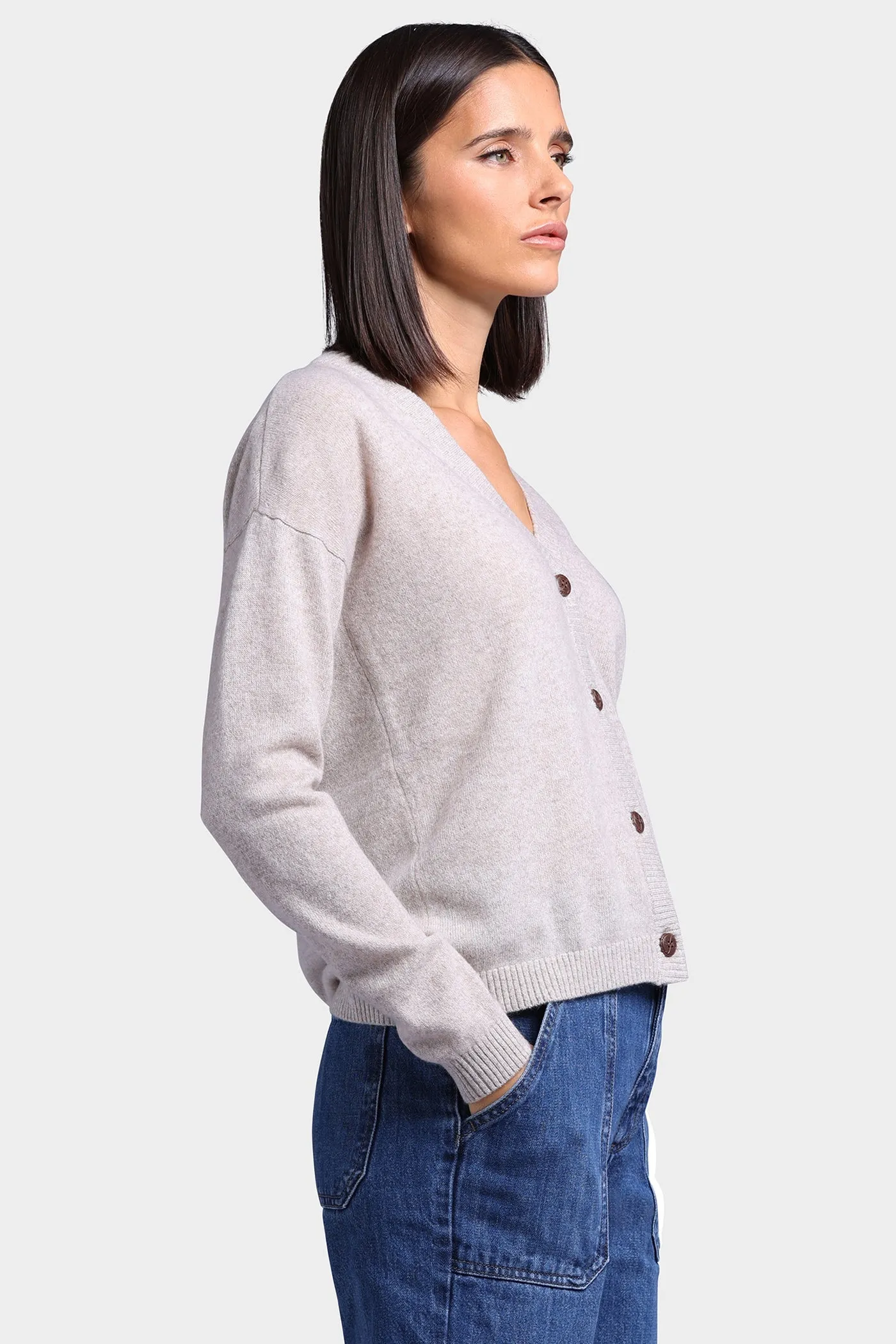 Cashmere 12GG V Neck Cardigan