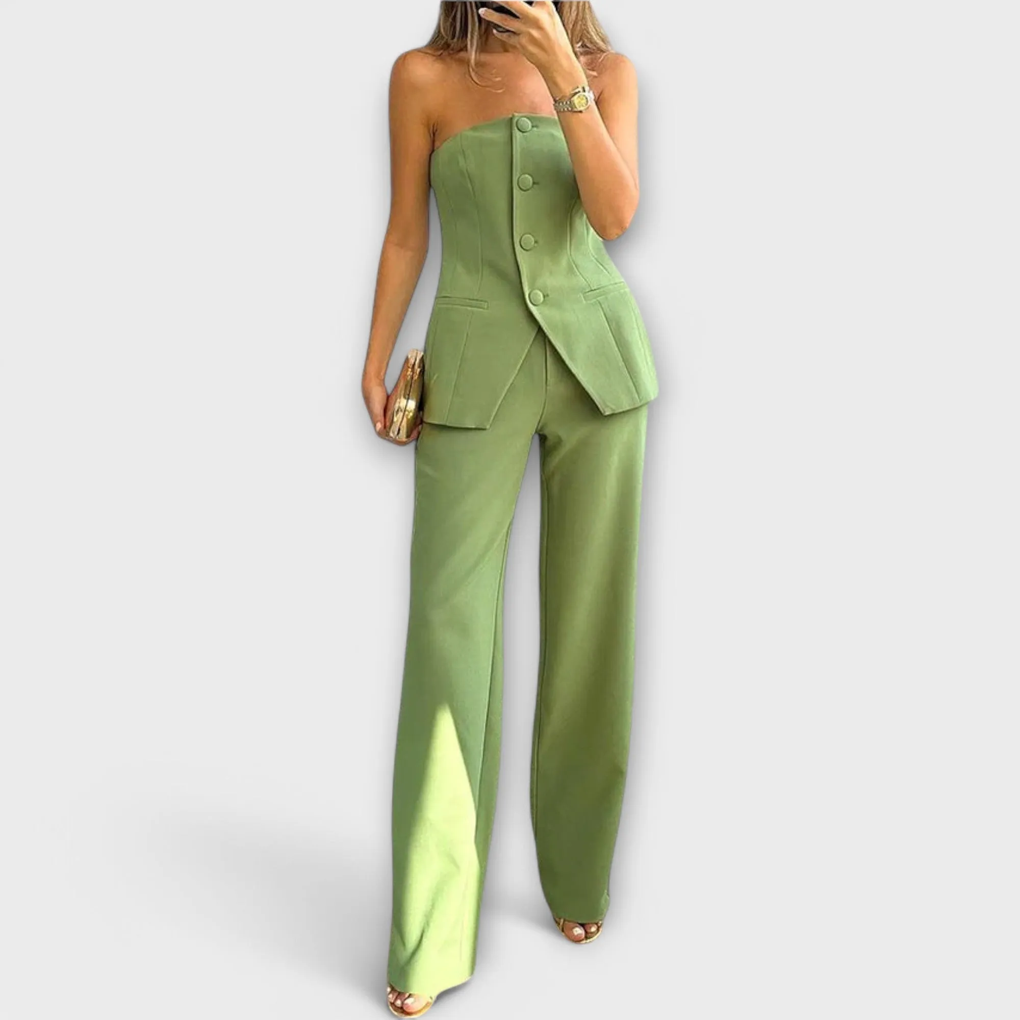 Celeste Strapless Tailored Suit