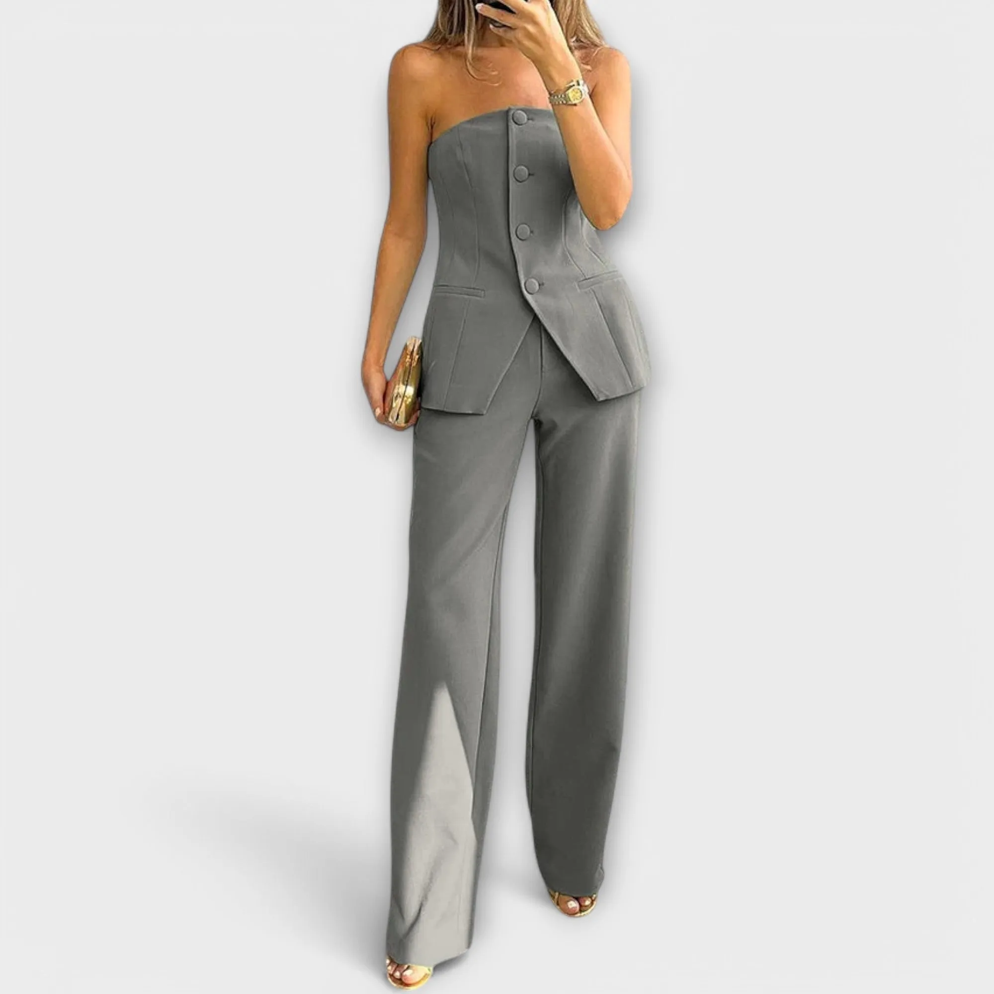 Celeste Strapless Tailored Suit