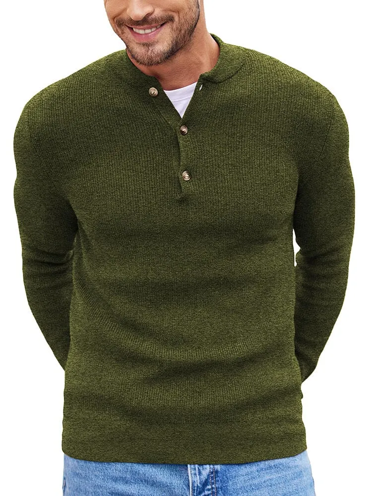 Classic Henley Collar Knit Sweater (US Only)
