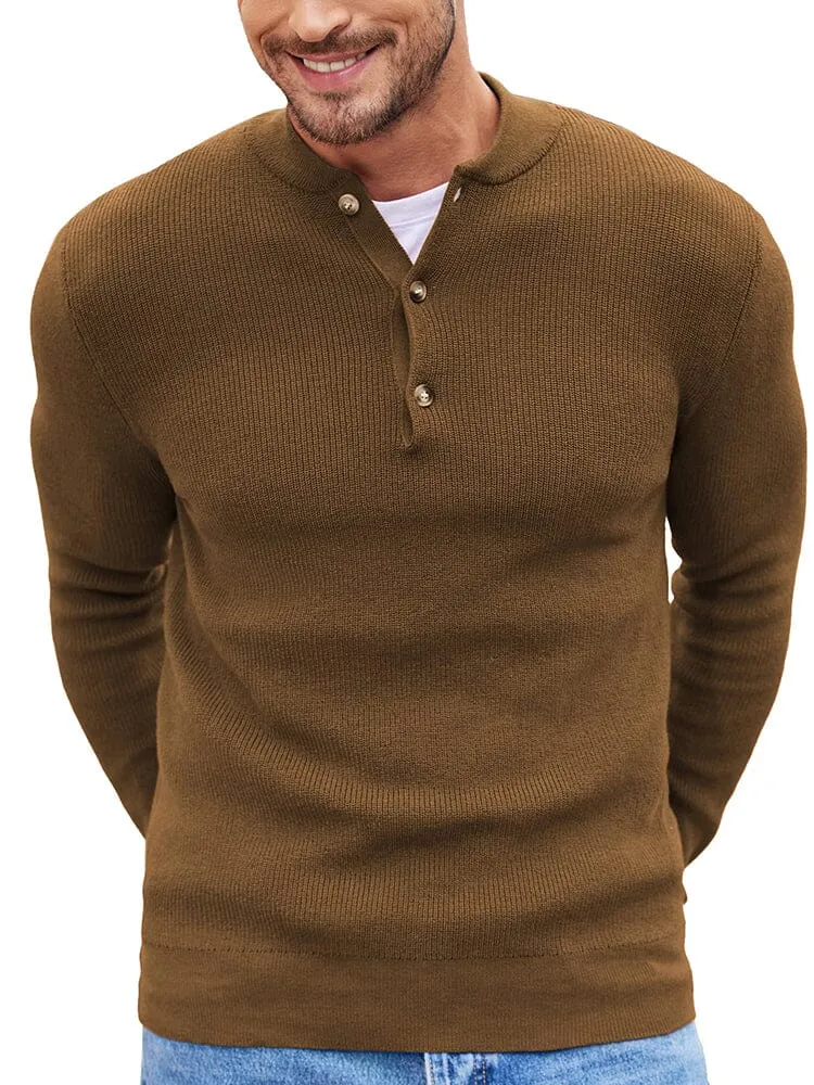 Classic Henley Collar Knit Sweater (US Only)