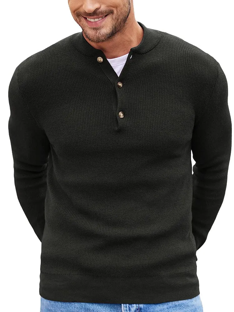 Classic Henley Collar Knit Sweater (US Only)