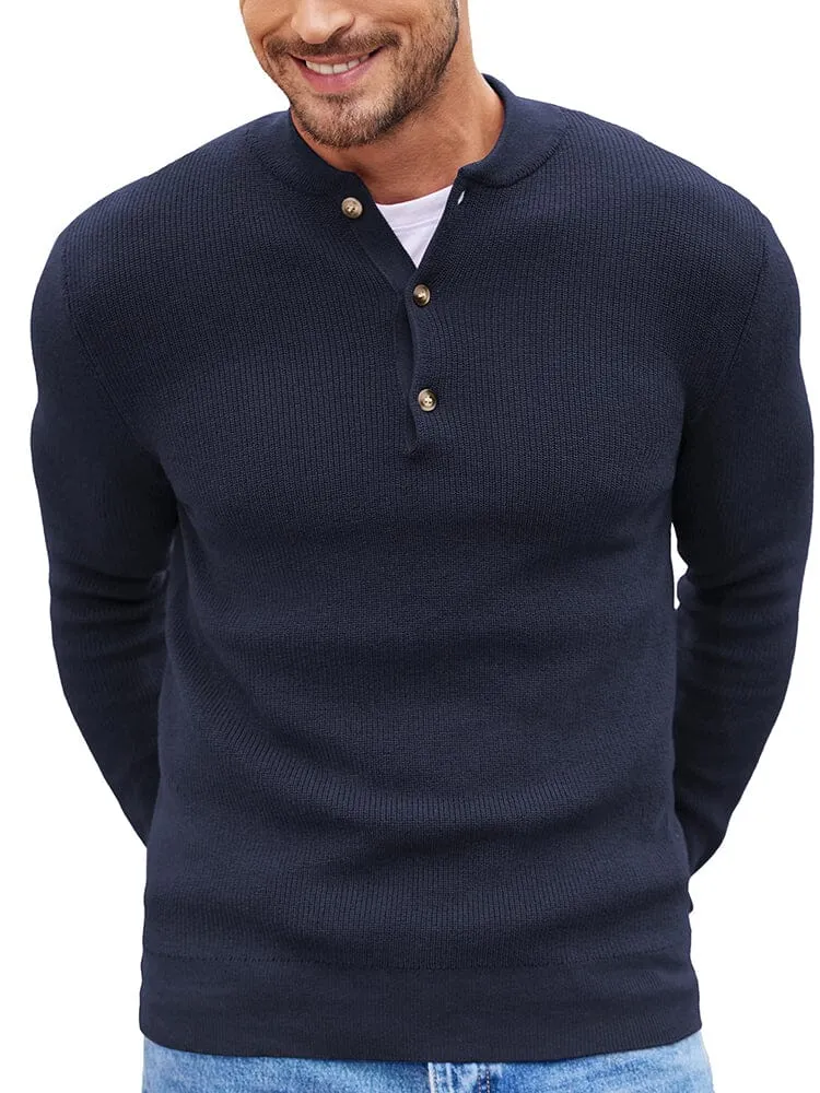 Classic Henley Collar Knit Sweater (US Only)