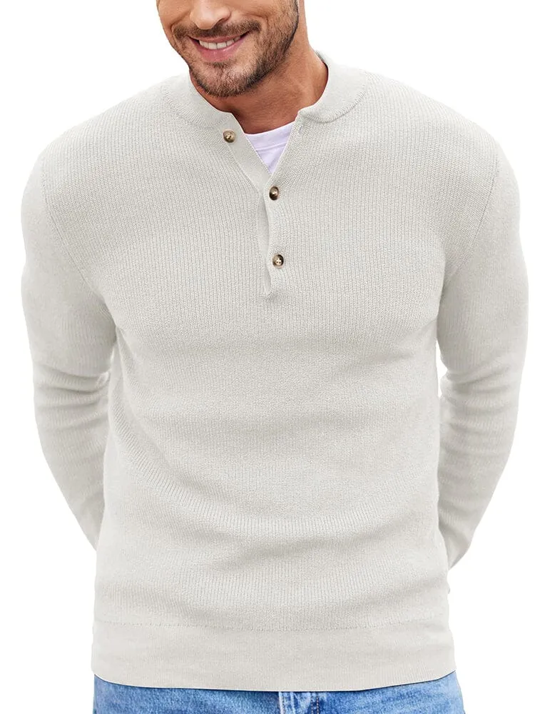 Classic Henley Collar Knit Sweater (US Only)