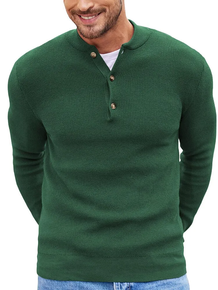 Classic Henley Collar Knit Sweater (US Only)