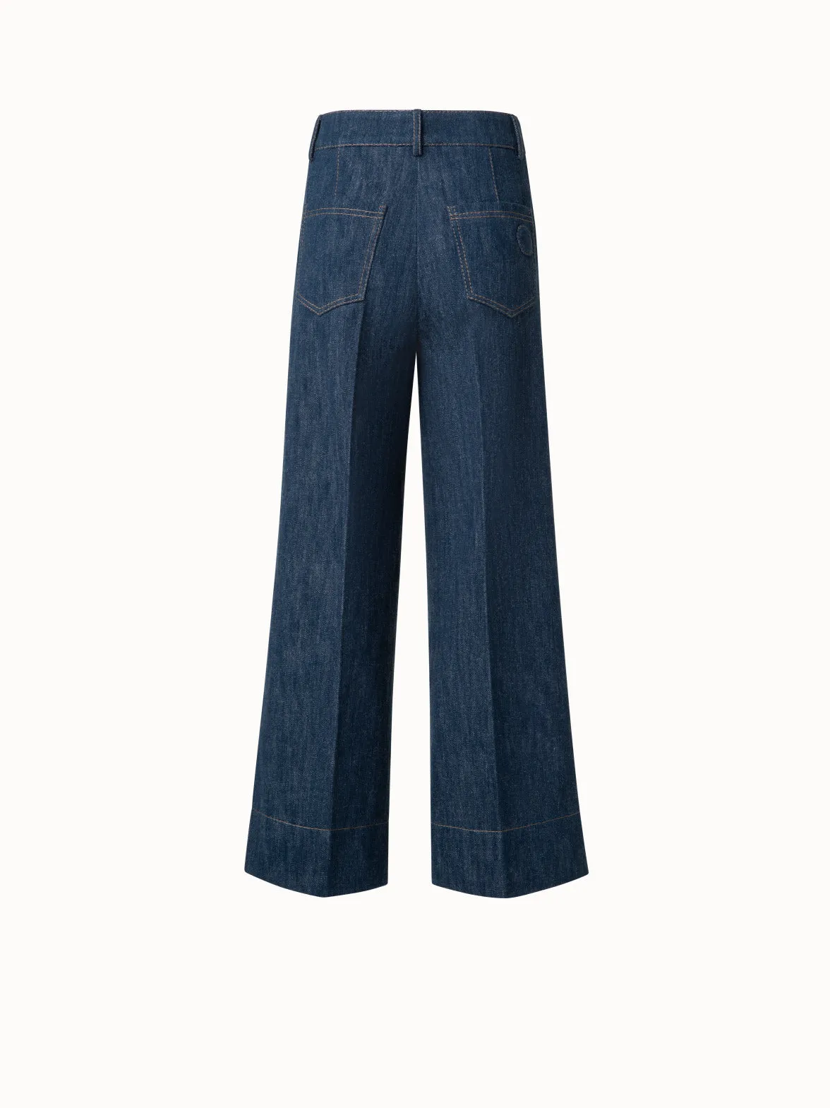 Cropped Wide Leg Pants in Sailor Denim