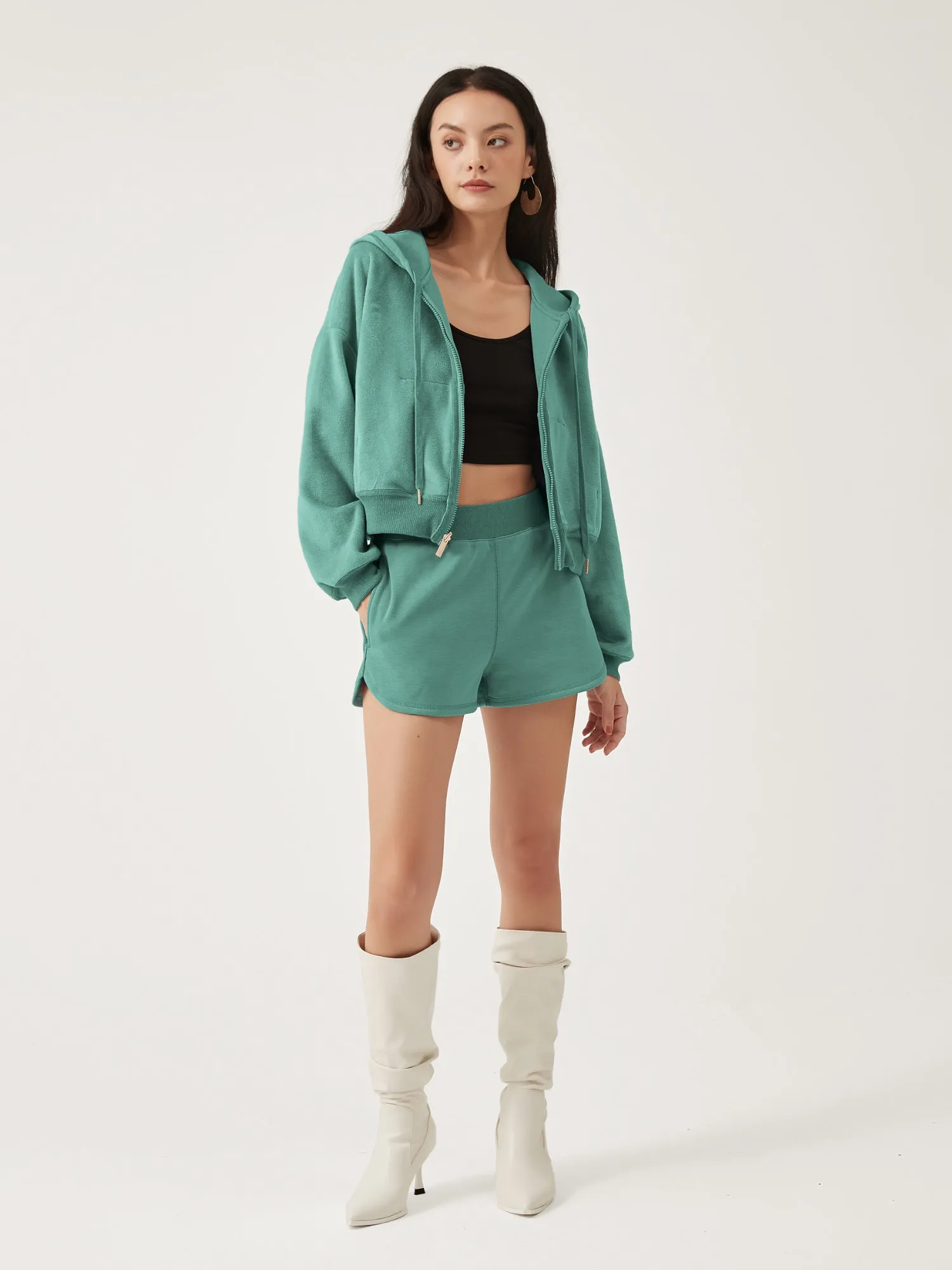 Cubby Zip Up Hoodie - Cropped & Reversible