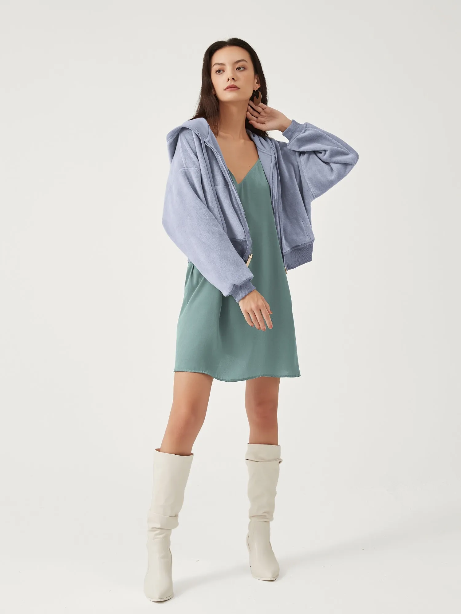 Cubby Zip Up Hoodie - Cropped & Reversible