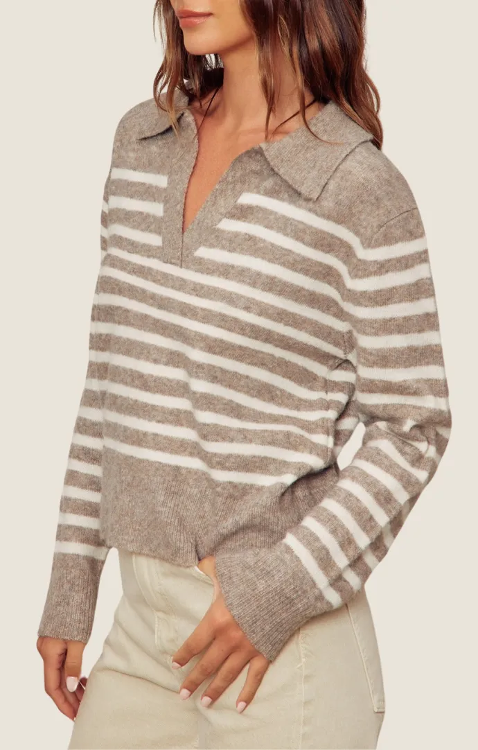 Danica Toffee Striped Sweater