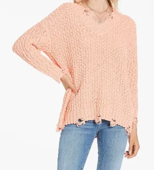 DEMI SLUB APRICOT BLUSH SWEATER