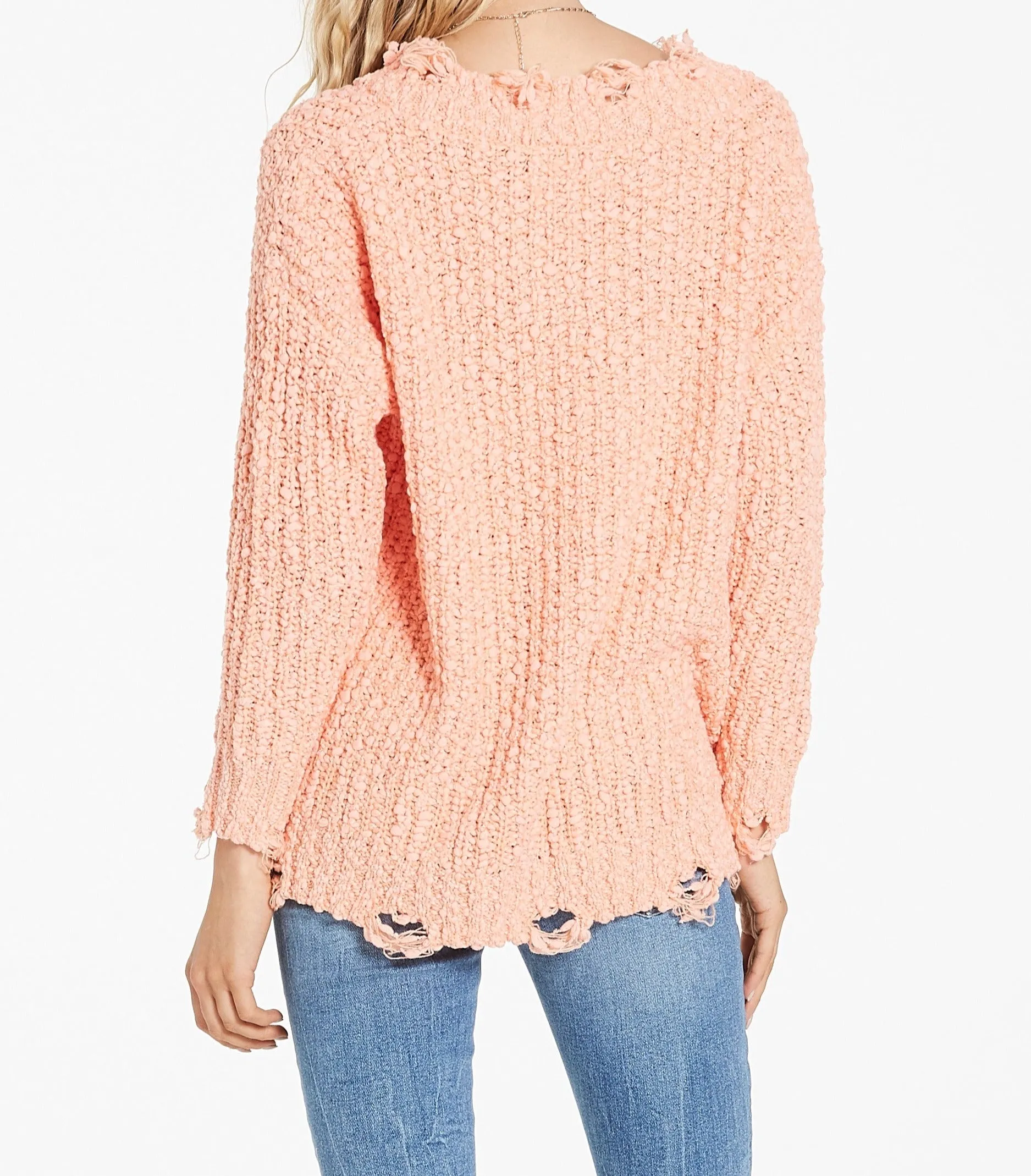 DEMI SLUB APRICOT BLUSH SWEATER
