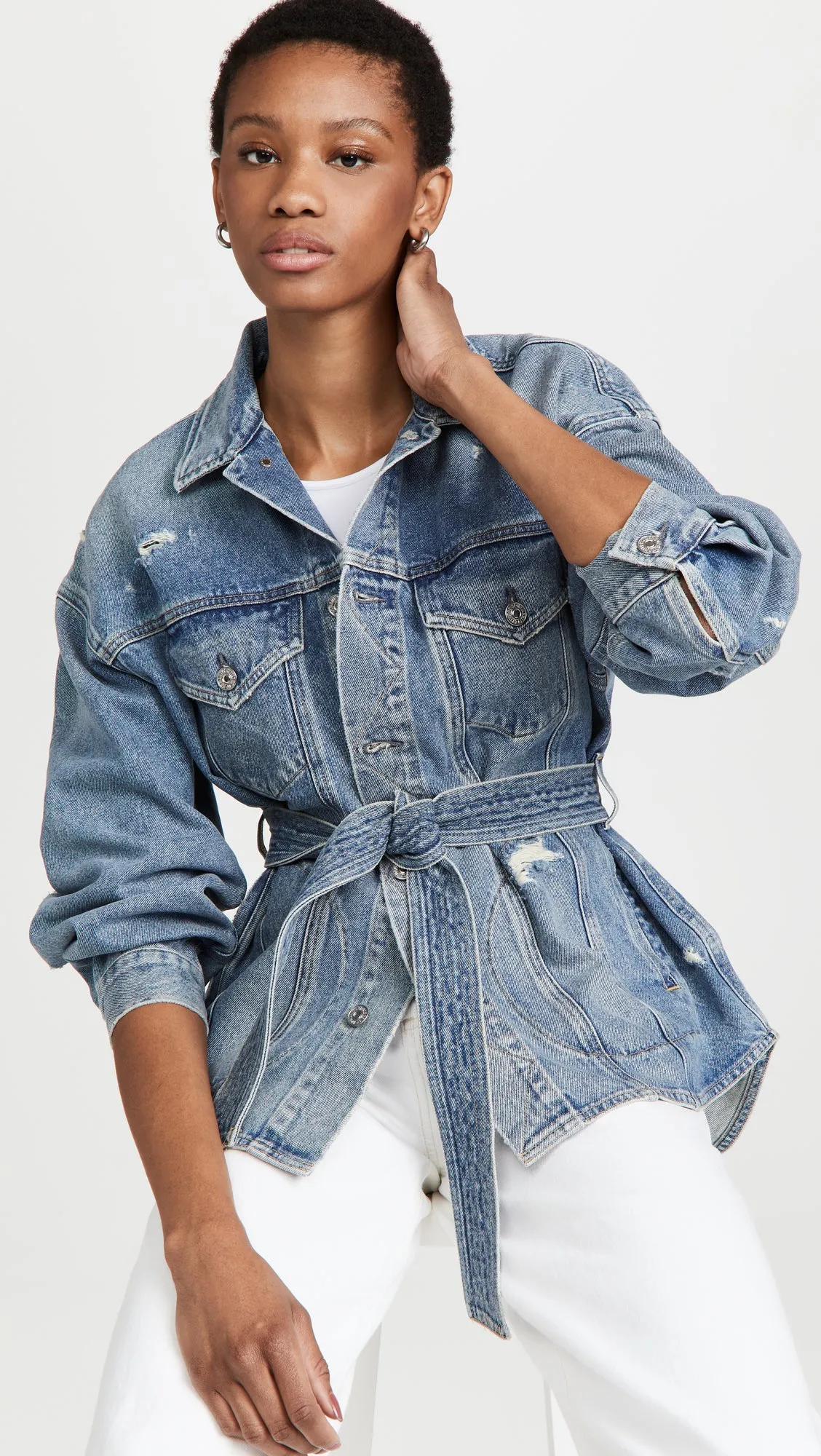 Dolly Tie-Waist Denim Jacket