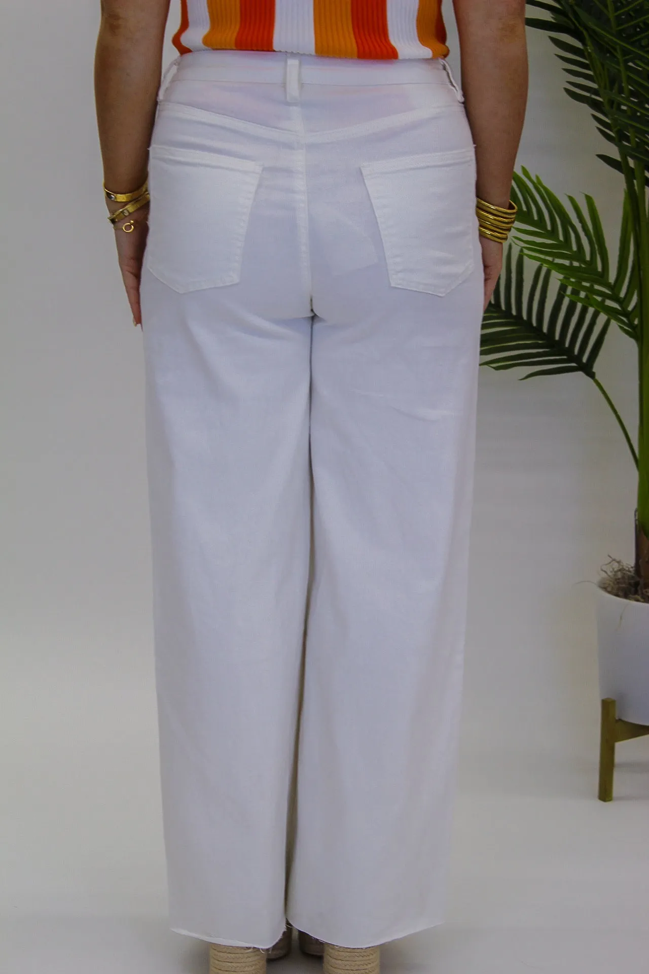 Easy Wide Leg Jeans - White