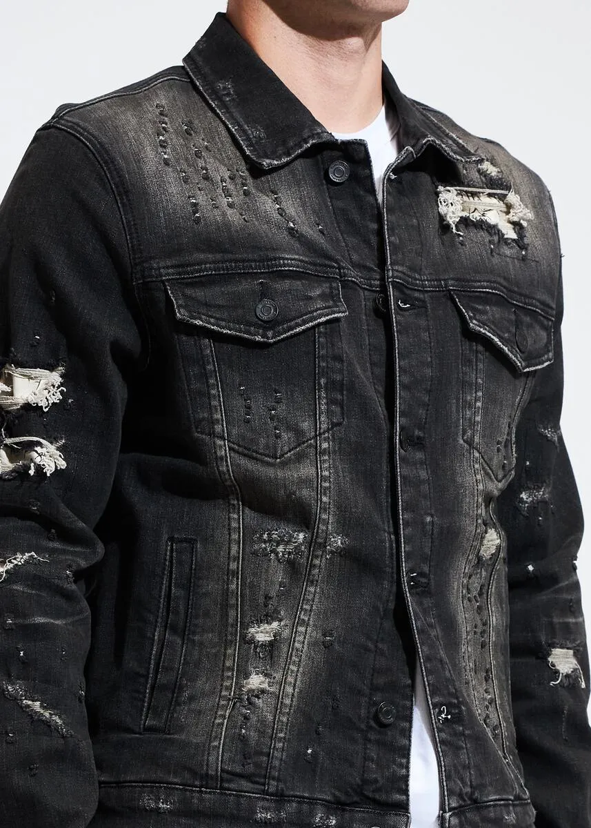 EMBELLISH HOLO DENIM JACKET