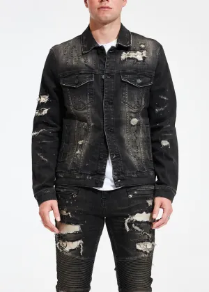 EMBELLISH HOLO DENIM JACKET