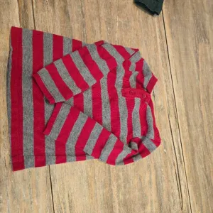 First Impressions grey/red henley longsleeve 18m