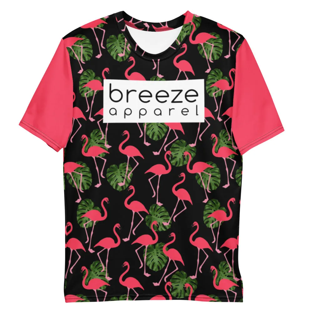 'Flamingos' men's all-over t-shirt (black)