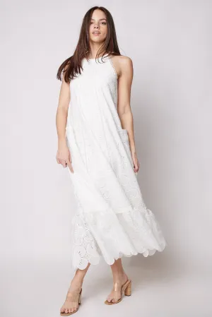 Gisele Halter Ruffle Bottom Maxi Dress