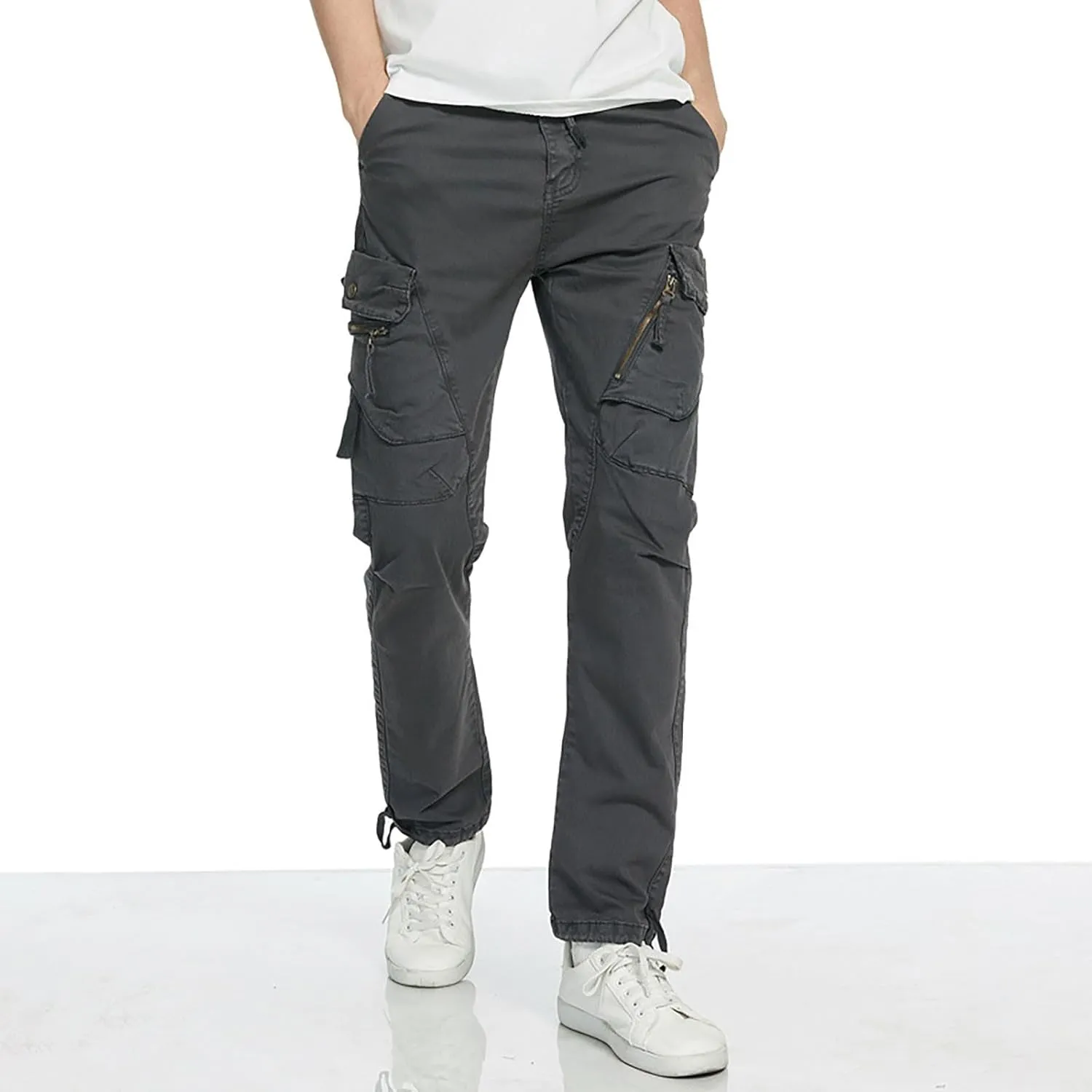 Golf Pants Men Stretch Relaxed Fit Classic Cargo Sweatpants Stretch Waistband Workout Joggers Athletic Hiking Pants