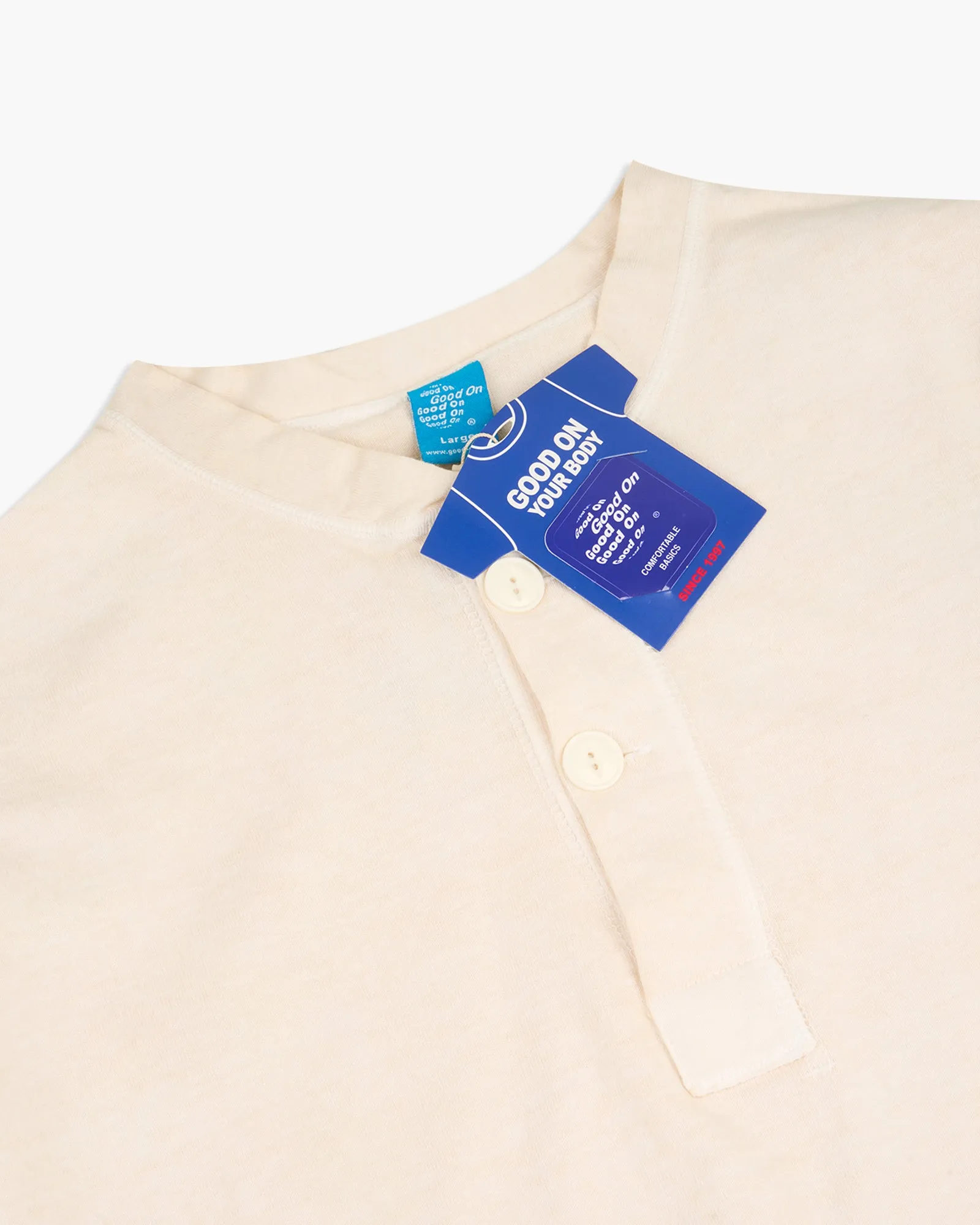 Good On L/S Heavy Henley Tee - Pigment Dyed Natural