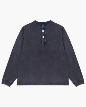 Good On L/S Heavy Henley Tee - Pigment Dyed Navy