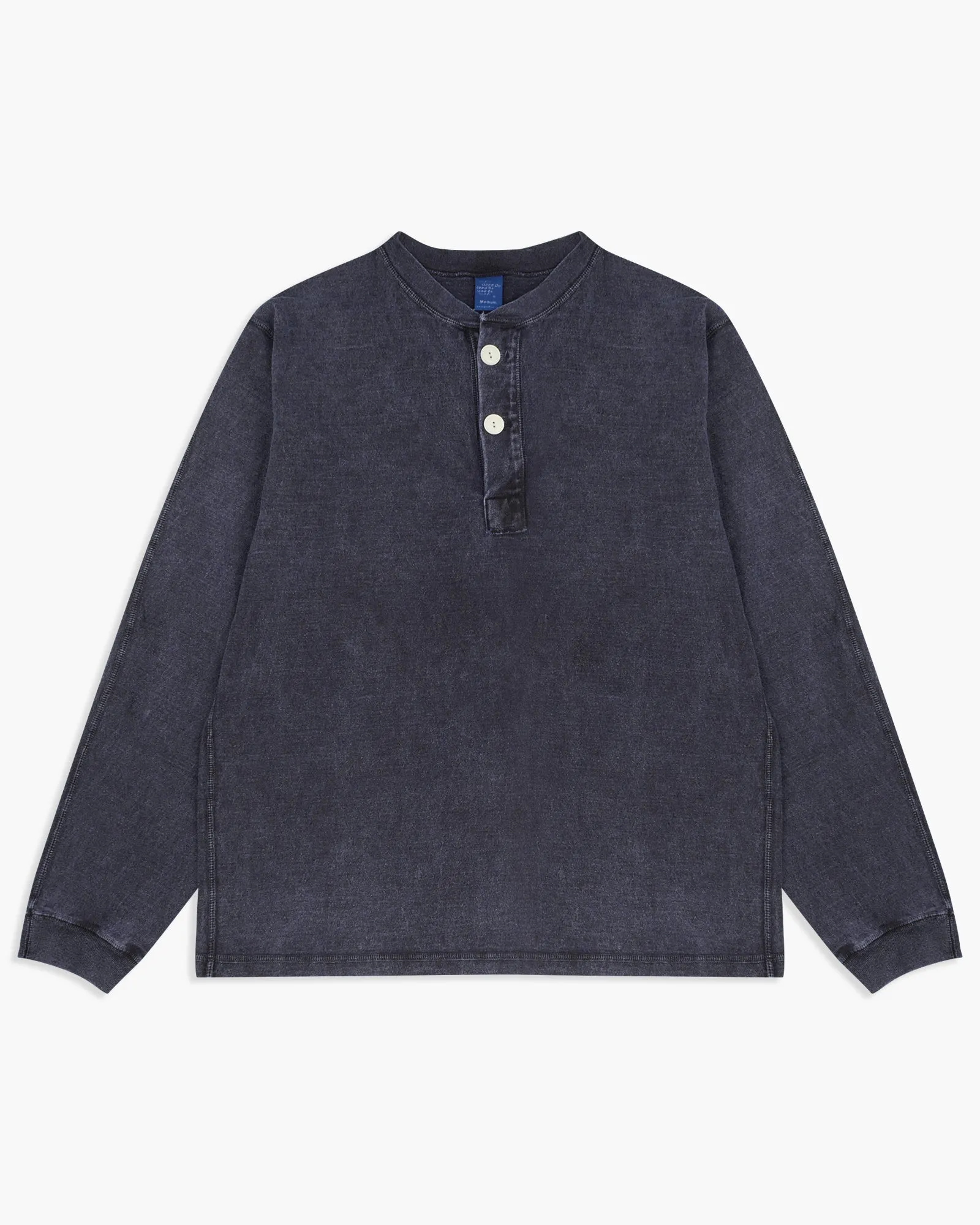 Good On L/S Heavy Henley Tee - Pigment Dyed Navy