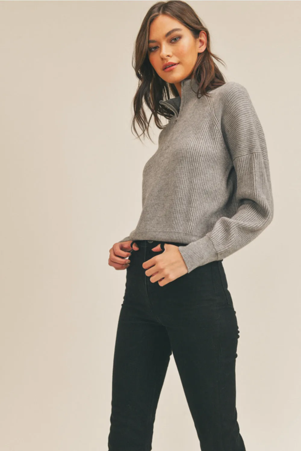 Half Zip Sweater (Grey)