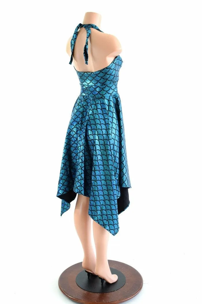 Handkerchief Hemline Mermaid Halter Dress