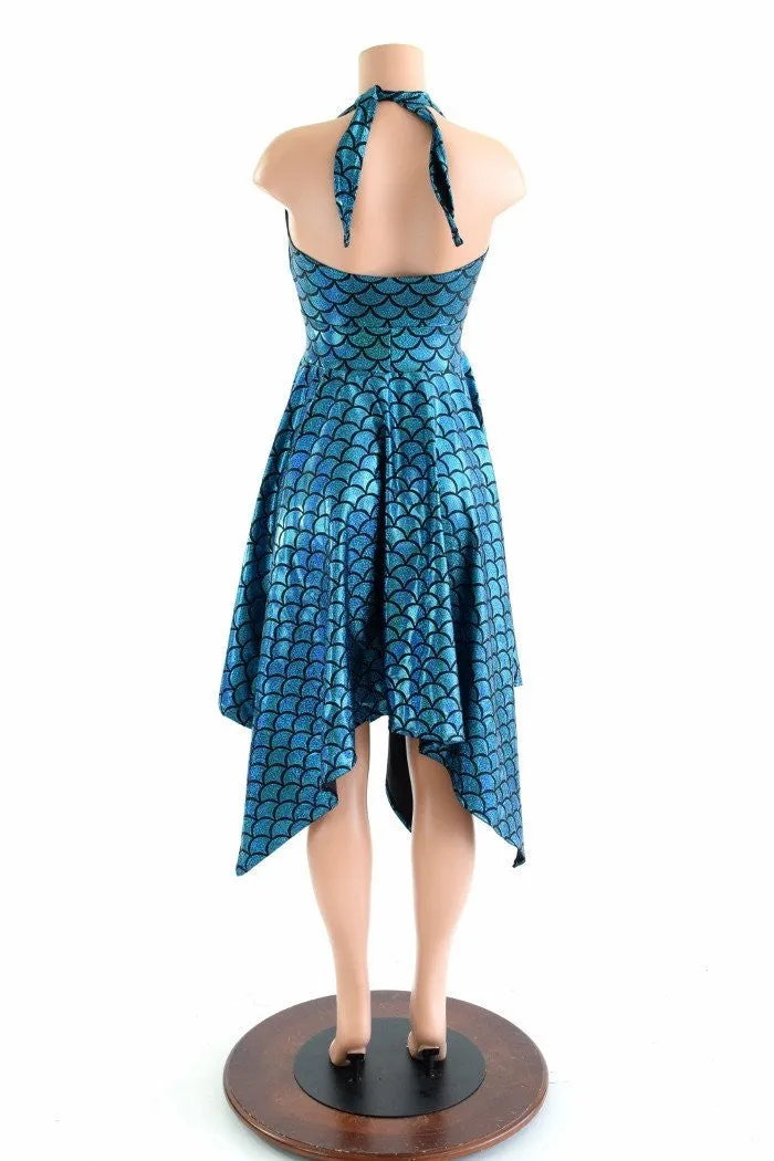 Handkerchief Hemline Mermaid Halter Dress