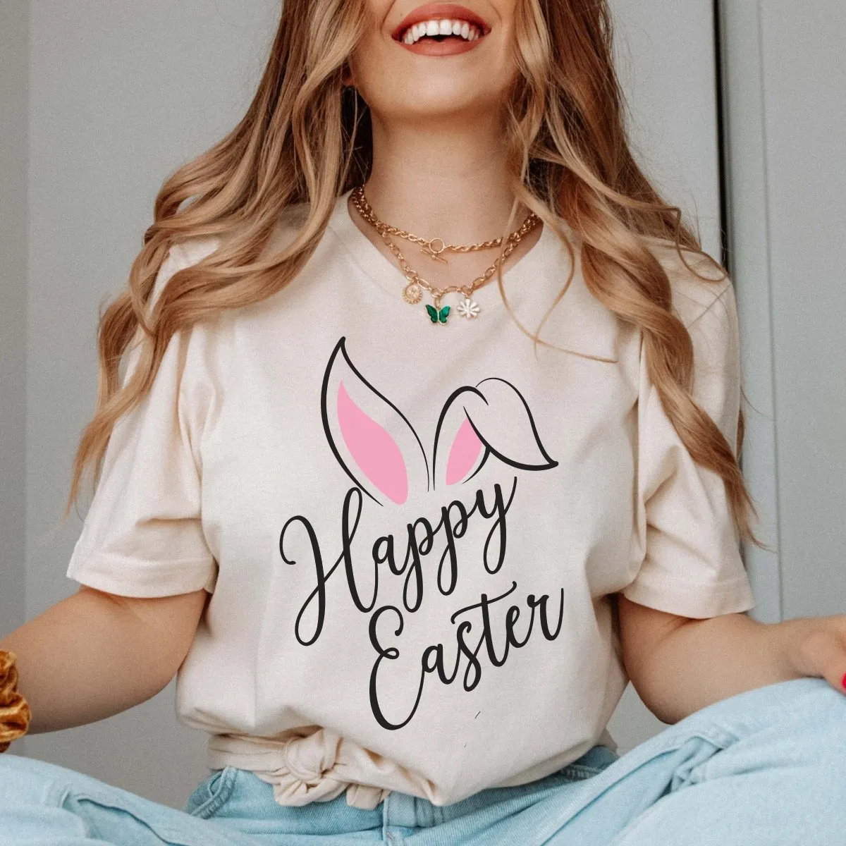 Happy Easter Bunny Ears Bella Tee