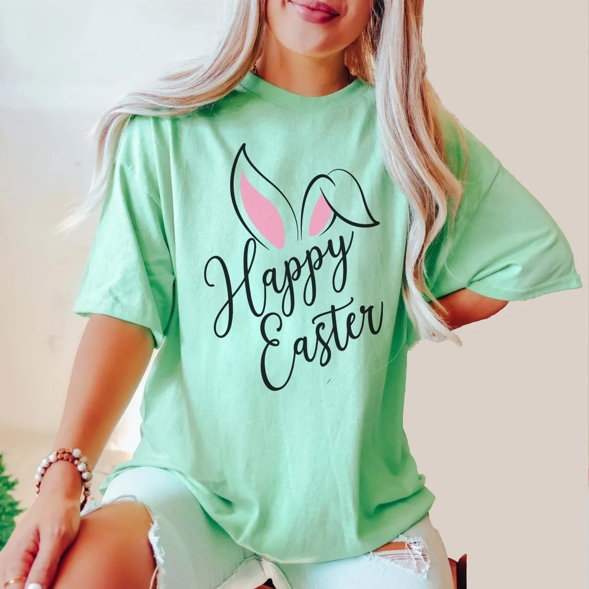 Happy Easter Bunny Ears Bella Tee