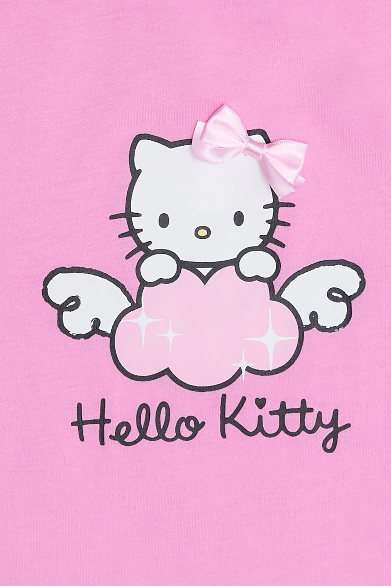 Hello Kitty With Ribbon Bow Graphic Baby Tee